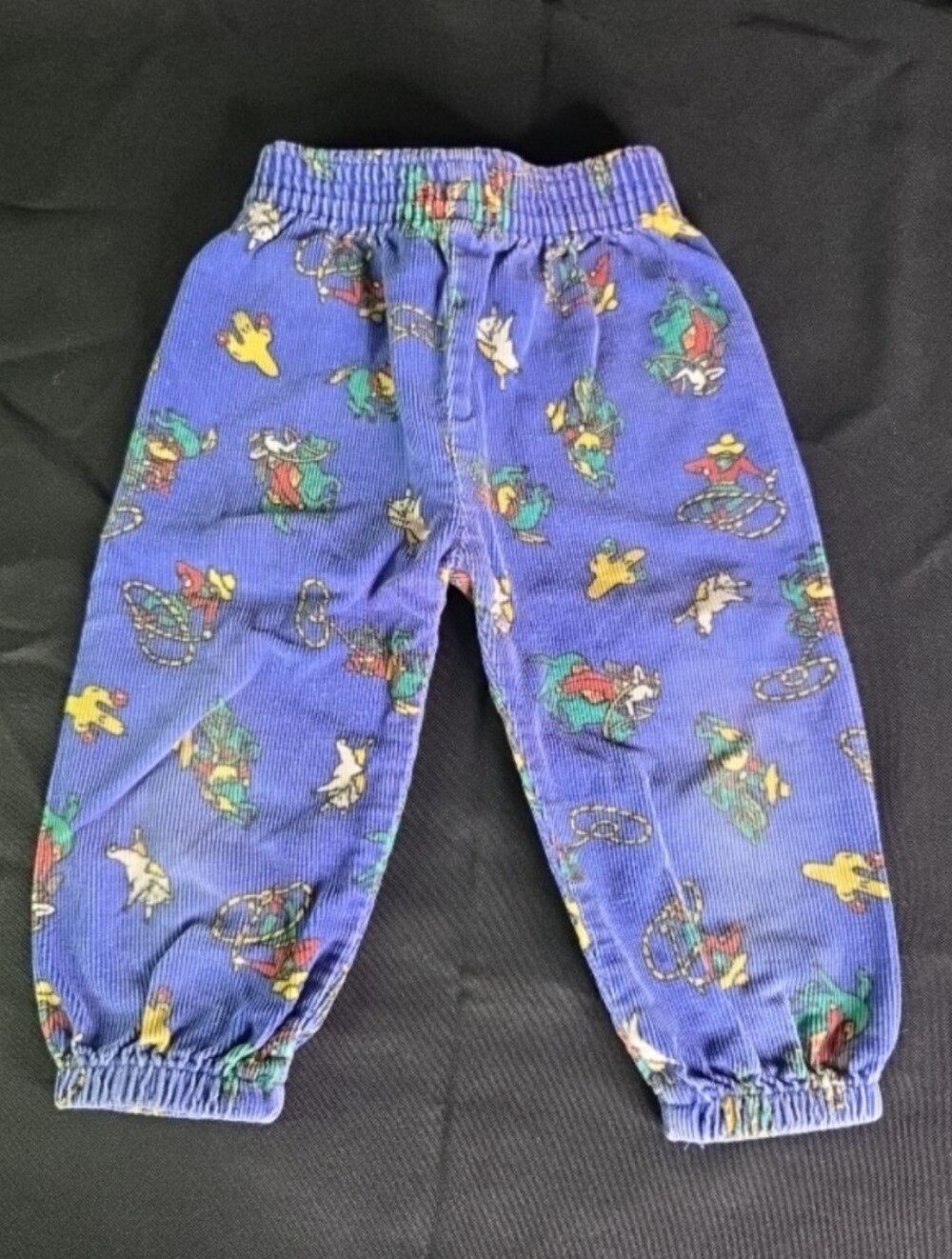 Vintage Perfect Pals Blue Corduroy Cowboy & Indians Pants 12 Mo